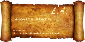Lebovits Aladin névjegykártya